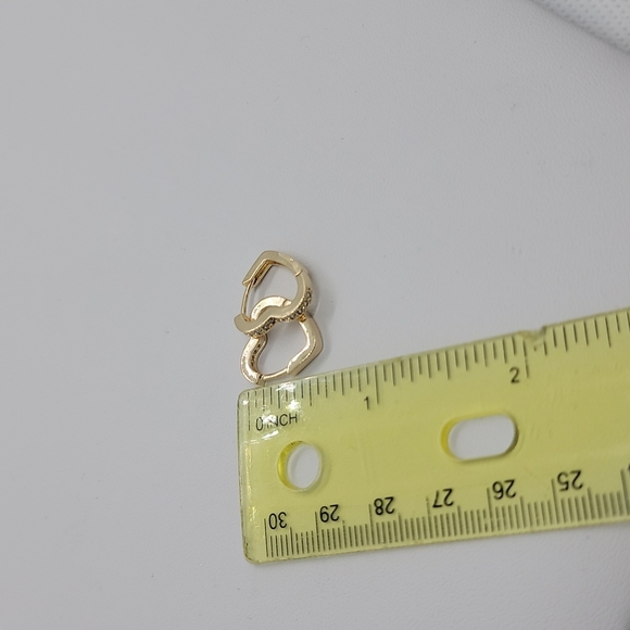 Brand New Brazilian 18k Gold Filled Heart Earrings - Picture 7 of 7